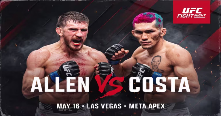 UFC Fight Night Allen vs Costa – Full Fight Card, Stats, Preview