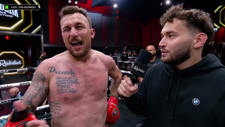 Johnny Manziel Stops Bob Menery in First Round as Dana White Laughs Cageside