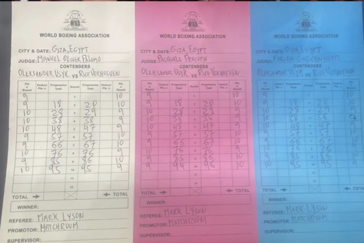 rico verhoeven vs usyk fight scorecard