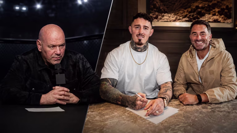 Dana White Fires Back at Eddie Hearn Over Tom Aspinall Contract Demand